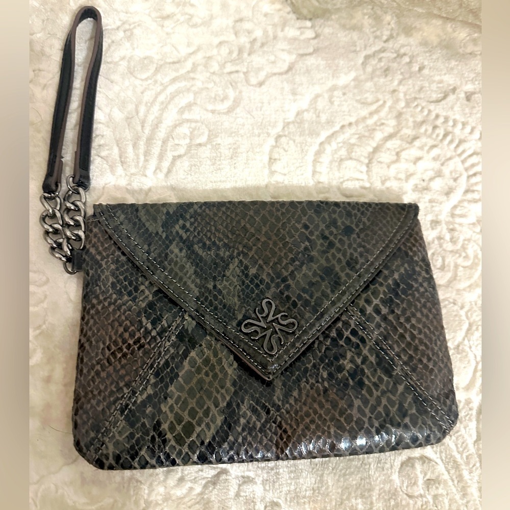 Vera Wang Python Embossed Clutch - image 1